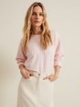 Phase Eight Tracy Check Textured Top, Pink