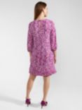 Hobbs Petite Liana Abstract Print Dress, Purple/Multi