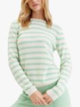 Chinti & Parker Wool Cashmere Blend Stripe Jumper, Mint/Cream