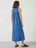 HUSH Tatum Denim Raw Hem Maxi Dress, Mid Authentic Wash