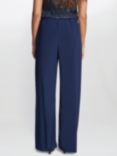 Gina Bacconi Sharlene Matte Jersey Straight Leg Trousers, Spring Navy