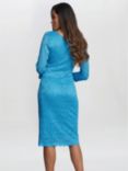 Gina Bacconi Melody Lace Wrap Dress, Turquoise