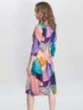 Gina Bacconi Becky Jersey Wrap Dress, Peach/Multi