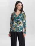 Gina Bacconi Leonora Floral Diamante Jumper, Green