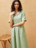 Brora Linen Utility Midi Shirt Dress