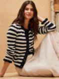 Brora Cotton Knot Stripe Cardigan