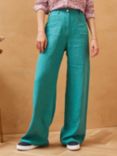 Brora Linen Wide Leg Trousers, Ocean