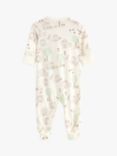 Lindex Baby Organic Cotton Sheep Print Sleepsuit, Light Dusty White