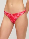 Superdry Printed Cheeky Bikini Bottoms, Malibu Pink Marble