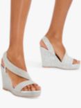 Carvela Gala Wedge Jewel Wedge Heel Espadrilles, Silver