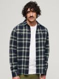 Superdry Organic Cotton Vintage Check Overshirt, Labrea Ombre Navy