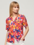 Superdry Beach Resort Shirt, Pink Anemone