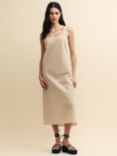 Nobody's Child Monika Spot Print Linen Blend Midaxi Dress, Cream/Multi