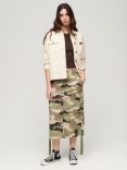 Superdry Camouflage Print Cargo Midi Skirt, Multi