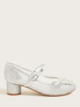 Monsoon Kids' Princess Butterfly Block Heel Shoes, Silver