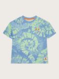 Monsoon Kids' Happy Tie Dye Oversized T-Shirt, Blue/Multi