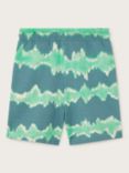 Monsoon Kids' Stripe Tie Dye Drawstring Shorts, Green/Multi