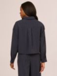 Adrianna Papell Pinstripe Button Up Jacket, Blue Moon/White