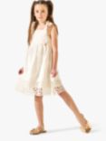 Angel & Rocket Kids' Della White Lace Trim Sundress, White