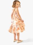 Angel & Rocket Kids' April Tie Dye Tiered Dress, Orange Pastel