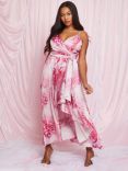 Chi Chi London Cami Floral Print Wrap Midi Dress