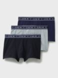 Crew Clothing Jersey Boxers, Pack of 3, Black/Grey/Navy
