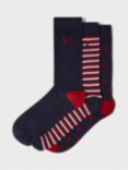 Crew Clothing Bamboo Socks, Pack of 3, Red Wine/Navy