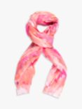 chesca Wave Watercolour Scarf, Pink/Multi