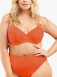 Oola Lingerie Soft Mesh High Apex Full Cup Plunge Bra, Orange