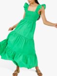 Accessorize Embroidered Tiered Maxi Dress, Green