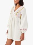 Accessorize Floral Embroidered Mini Dress, White