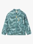 Polarn O. Pyret Kids' Recycled Abstract Map Fleece Jacket, Blue