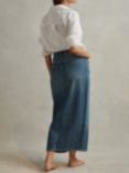 Reiss Daila Denim Maxi Skirt, Mid Blue