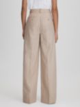 Reiss Petite Odette Wide Leg Pinstripe Trousers, Neutral