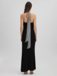 Reiss Iris Halter Plunge Neck Maxi Dress, Black