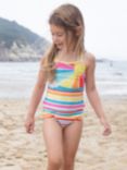 Frugi Kids' Kiri Stripe Tankini, Seaside/Sunshine