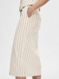 SELECTED FEMME Hilda Stripe Pencil Skirt, Sandshell