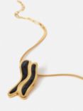 Jigsaw Organic Enamel Inlay Pendant Necklace, Gold