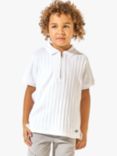 Angel & Rocket Kids' Hartley Textured Rib Quarter Zip Polo Shirt, White