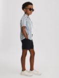 Reiss Kids' Rava Cuban Stripe Short Sleeve Shirt