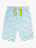 Frugi Baby Aiden Splish Splash Ducks Printed Organic Cotton Shorts, Blue/Multi