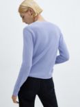 Mango Ricsoni Fine Knit Crew Neck Jumper, Pastel Blue