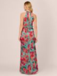 Adrianna Papell Floral Mermaid Maxi Dress, Turquoise/Multi