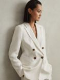 Reiss Lori Linen Blend Double Breasted Blazer