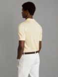 Reiss Duchie Short Sleeve Wool Polo Shirt, Buttermilk Yellow