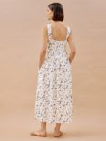 Albaray Sprig Organic Cotton Floral Dress, White