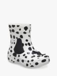 Crocs Kids' Classic Dalmatian Wellington Boots, White/Black