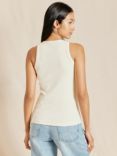 Albaray High Round Neck Vest Top, Cream