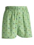 Charles Tyrwhitt Car Print Cotton Boxer Shorts, Light Green