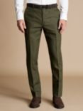 Charles Tyrwhitt Slim Fit Linen Trousers, Olive Green